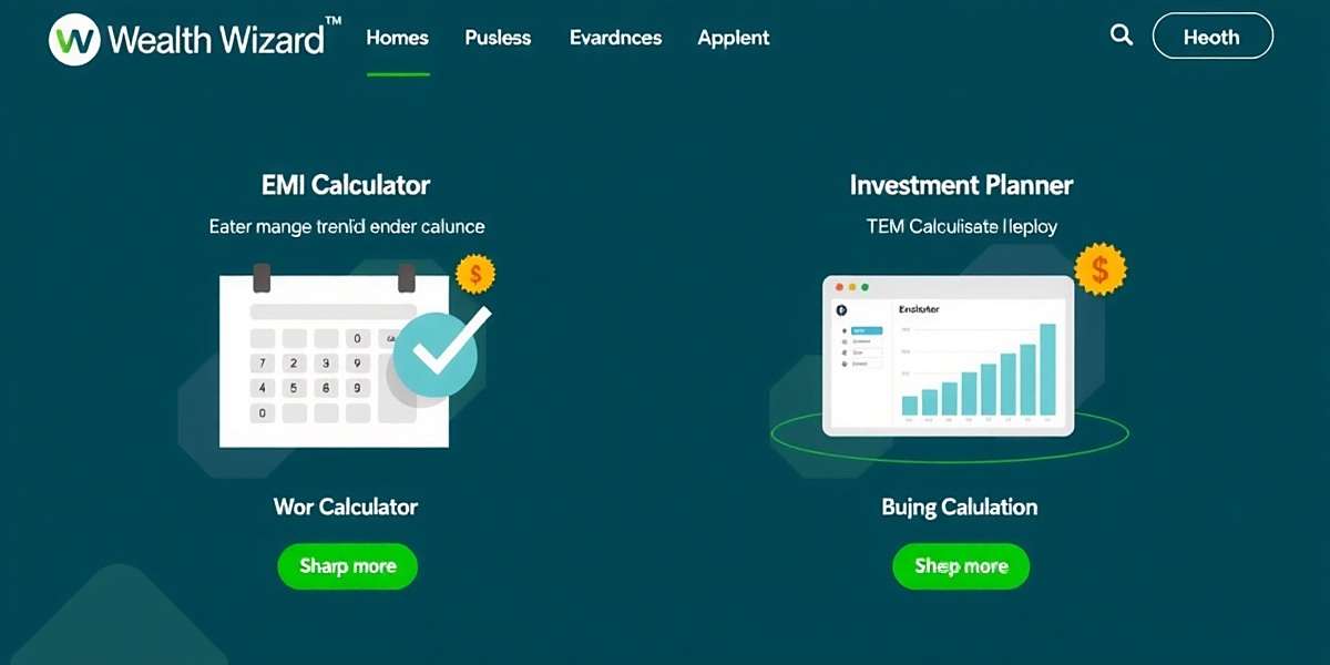 Wealth Wizard India - Financial Tools Wealth Wizard India financial tools showing EMI calculator and investment planner for Indian users